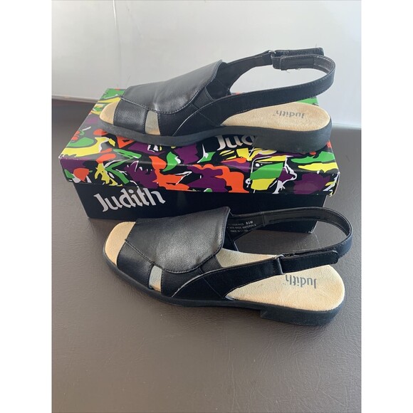 Judith Womens Sandals Size 8.5 Black Smooth Slingback Suede - Picture 6 of 7